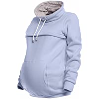 Los mejores  - Happy Mama. Sudadera de Mujer para lactancia con bolsillo de riñonera- para embarazadas - 354p